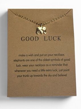 🐘🆕 Charm GOOD LUCK Pendant Golden Necklace